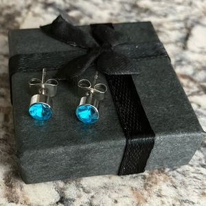 Aqua Blue Gem 💎 Earrings